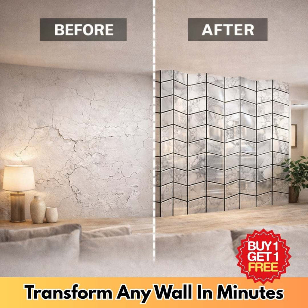 Premium Marble Chevron Mirror Peel & Stick Wall Tiles (Buy 1 Get 1 Free)