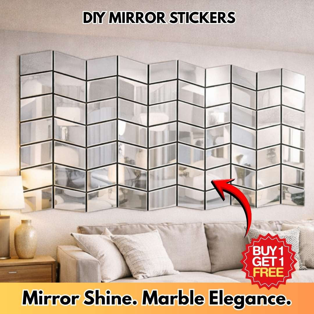 Premium Marble Chevron Mirror Peel & Stick Wall Tiles (Buy 1 Get 1 Free)