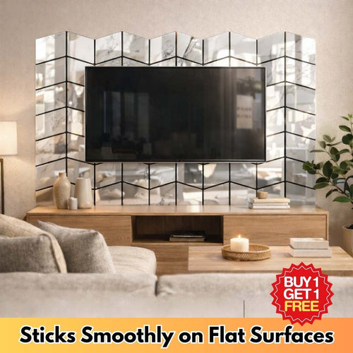 Premium Marble Chevron Mirror Peel & Stick Wall Tiles (Buy 1 Get 1 Free)