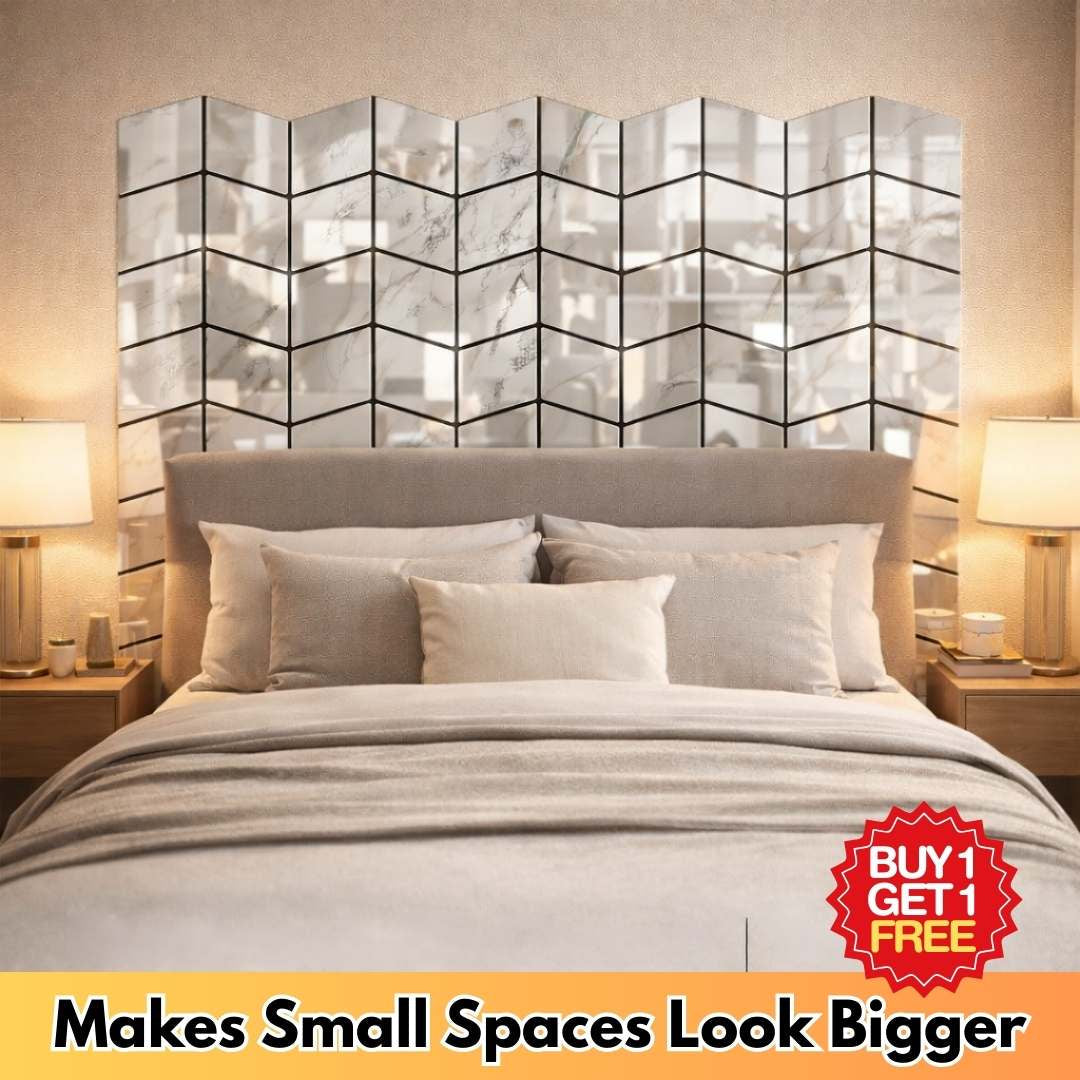 Premium Marble Chevron Mirror Peel & Stick Wall Tiles (Buy 1 Get 1 Free)