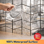 Premium Marble Chevron Mirror Peel & Stick Wall Tiles (Buy 1 Get 1 Free)