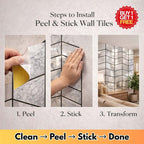 Premium Marble Chevron Mirror Peel & Stick Wall Tiles (Buy 1 Get 1 Free)